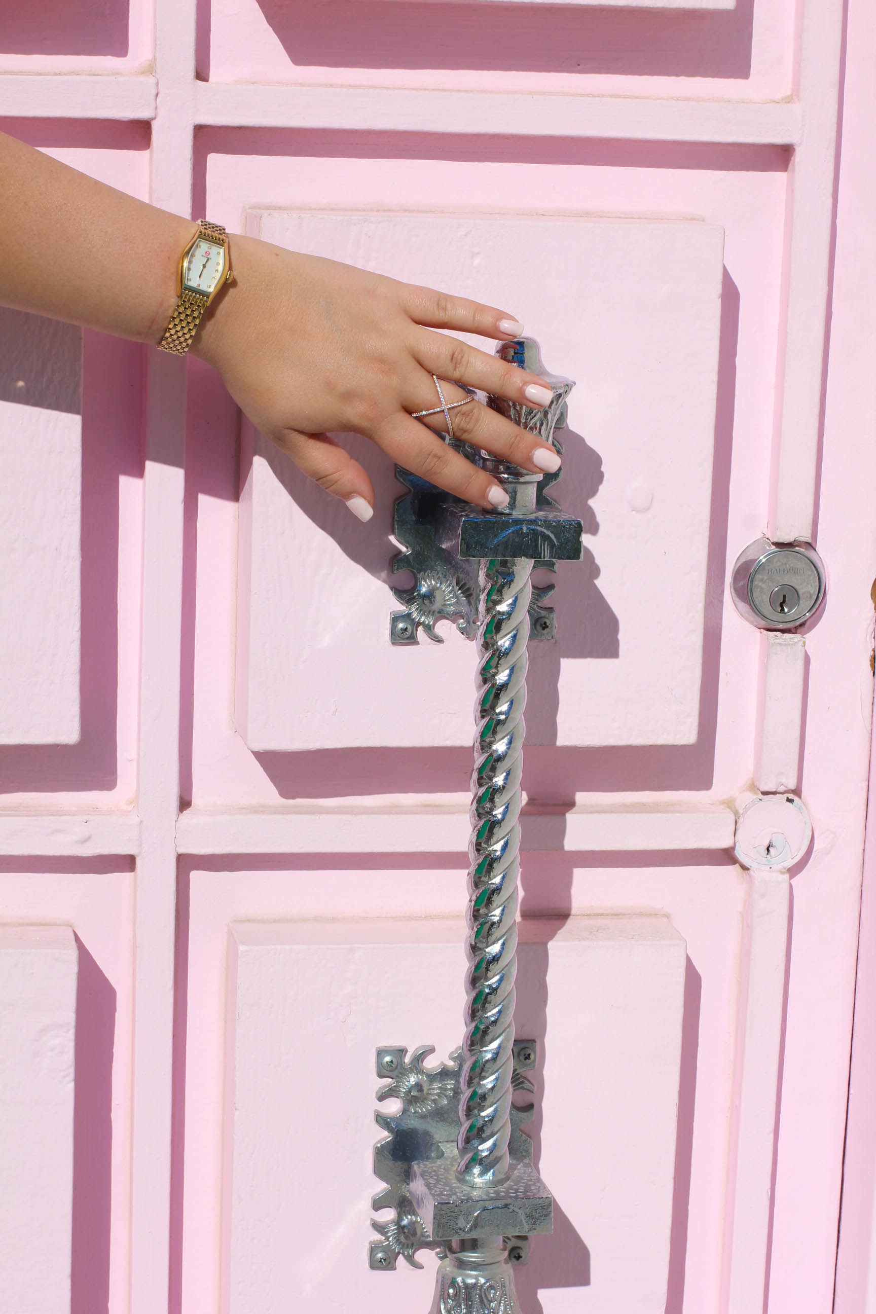 gianvito rossi lace up sandals, gianvito rossi, barneys ny, barneys warehouse sale, barneys sale, pink aviators, green dress, palm springs, palm springs pink door, pink door, instagram doors, wall charades, instagram doors, i have a thing with doors, missyonmadison, melissa tierney, missyonmadison instagram, la blogger, blogger style, turning 25, 25 things, happy birthday, birthday, birthday style, fashion blogger, mint green dress, green pleated dress, fuschia heels,